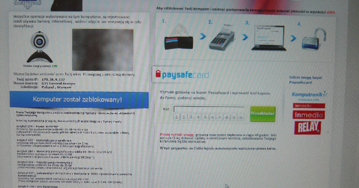 Uwaga Komputer Został Zablokowany Z Powodu Naruszenia Prawa Polskiego Komputer został zablokowany z powodu naruszenia prawa. - blog Multimir